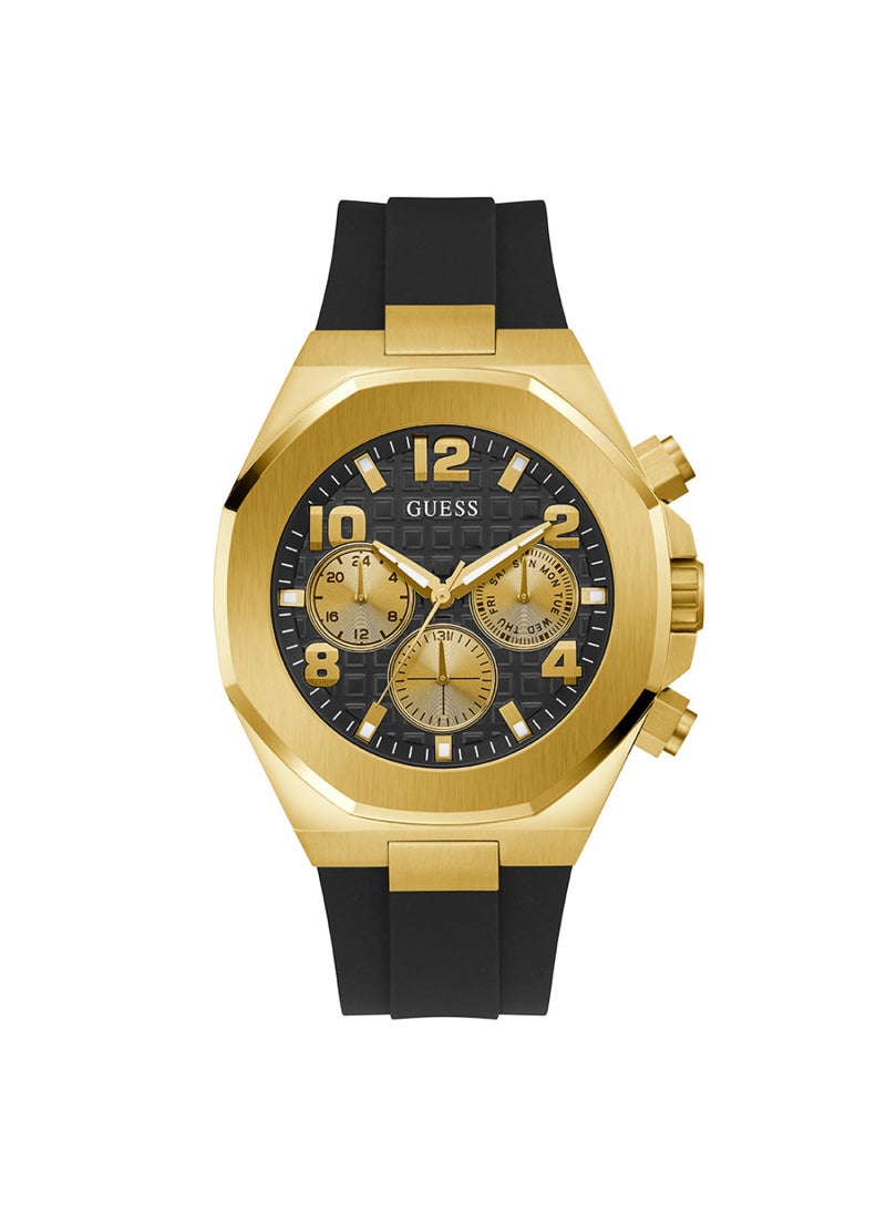 GUESS ساعة متعددة الوظائف للرجال ذات لونين الأسود والذهبي - GW0583G2  - Image 1