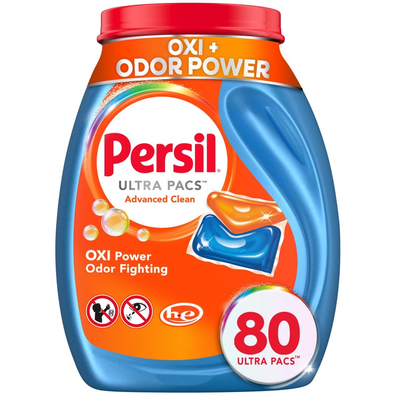 Persil Ultra Pacs Advanced Clean Oxi+Odor Power Laundry Detergent, 80 count - Image 1