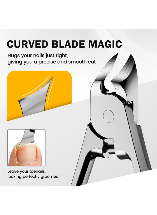 BEZOX Stainless Steel Toenail Clippers For Thick Toenails - Comfortable Rebound Thick Spring Toe Nails Clipper For Thick Nails For Seniors, Precision Fingernail Clippers For Men And Women - Silver - Image 3