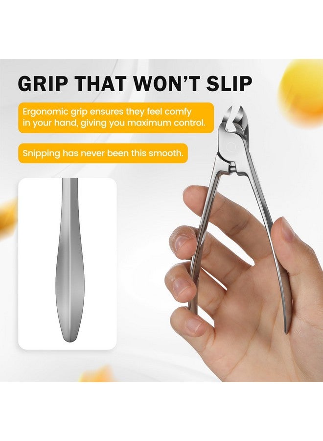 BEZOX Stainless Steel Toenail Clippers For Thick Toenails - Comfortable Rebound Thick Spring Toe Nails Clipper For Thick Nails For Seniors, Precision Fingernail Clippers For Men And Women - Silver - Image 4