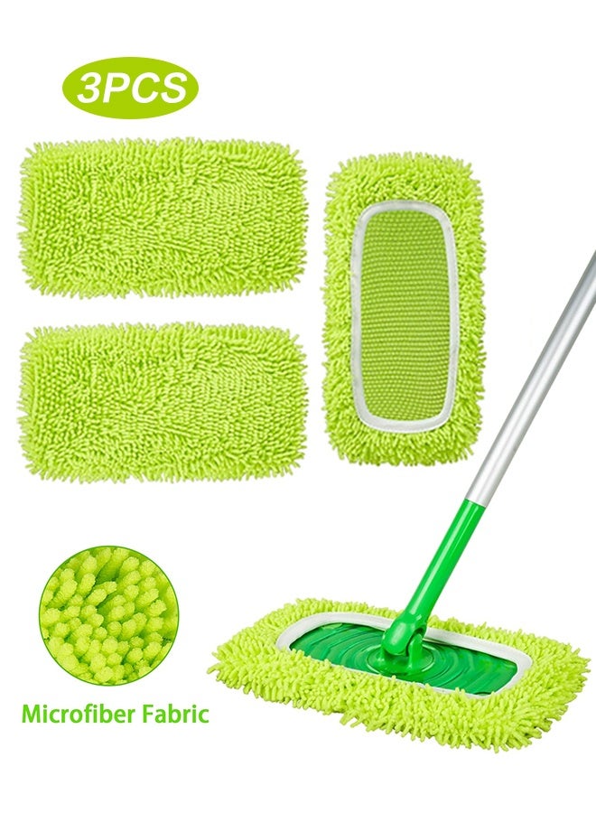 Sweet Life Reusable Dry Sweeping Cloths Microfiber Wet Mop Pads Compatible with Swiffer Sweeper Mop Replacement Sweeping Mopping pad Refills for Hardwood Surface Floor Cleaning (3PCS) - Image 1