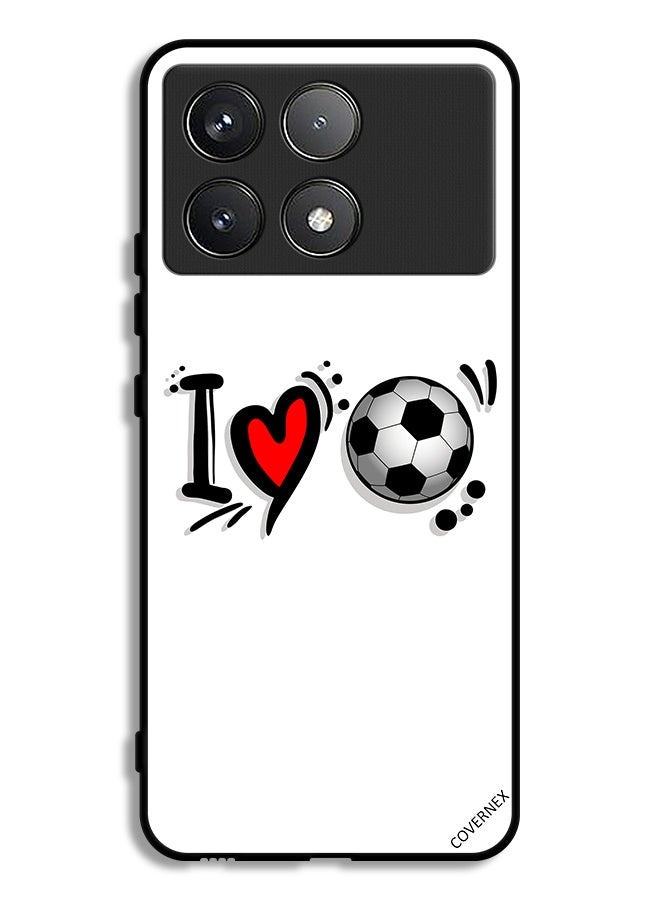 Covernex Xiaomi Redmi K70 Protective Case Cover I Love Football - Image 1