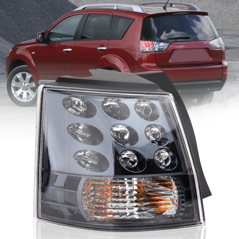 Clidr Left Side Tail Light Assembly for Mitsubishi Outlander EX 2007 2008 2009 2010 2011 2012 2013 Outer Brake Light Tail Lamp Driver Dont fit for mitsubishi outlander V4