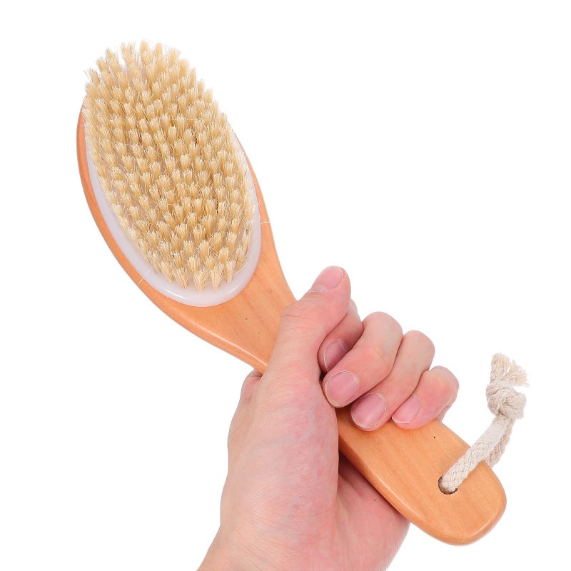 Long Handle Body Scrubber Brush with Natural Boar Bristles for Exfoliating and Deep Cleansing - Image 4