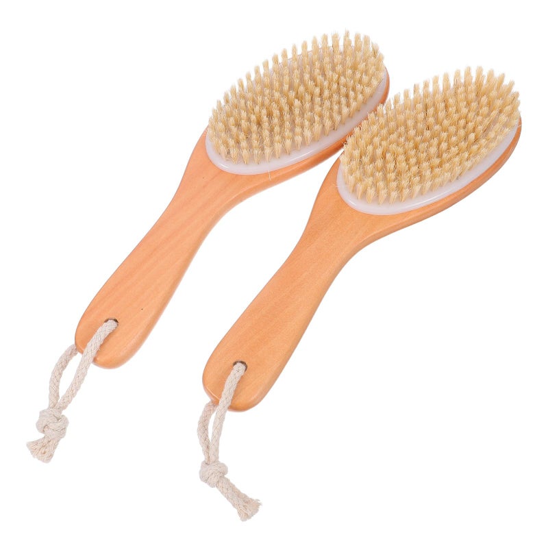 Long Handle Body Scrubber Brush with Natural Boar Bristles for Exfoliating and Deep Cleansing - Image 2