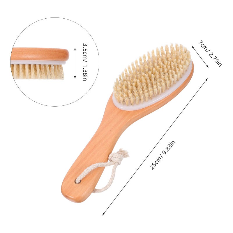 Long Handle Body Scrubber Brush with Natural Boar Bristles for Exfoliating and Deep Cleansing - Image 3
