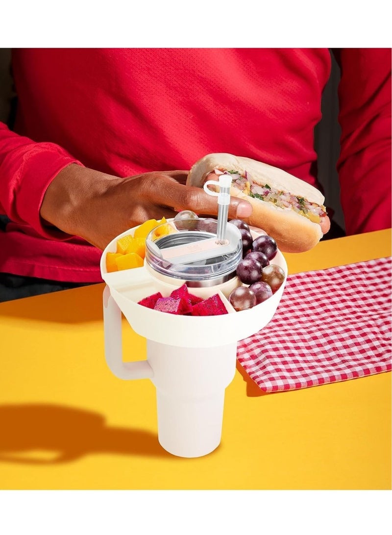 general Snack Bowl for Stanley 40 oz Tumbler, Snack Tray, Reusable Snack Ring for Stanley Insulated Cup Accessories (White) - Image 3