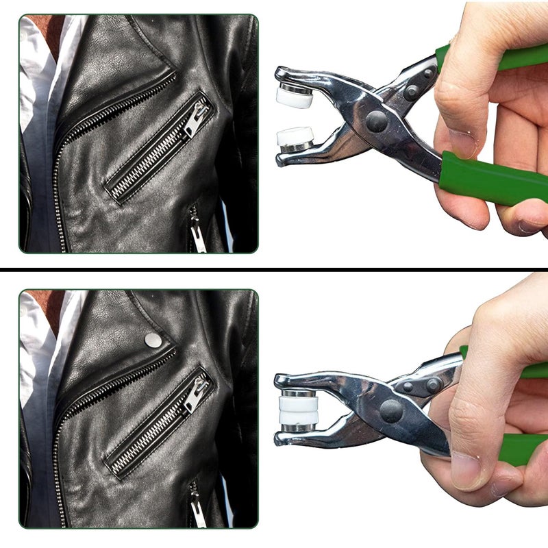 Mandala Crafts Metal Snap Button Kit - Snap on Buttons & Snap Fastener Tool - Size 20 Metal Snaps Buttons Snap Closures Sewing Snaps for Clothing Leather Crafting - Image 5