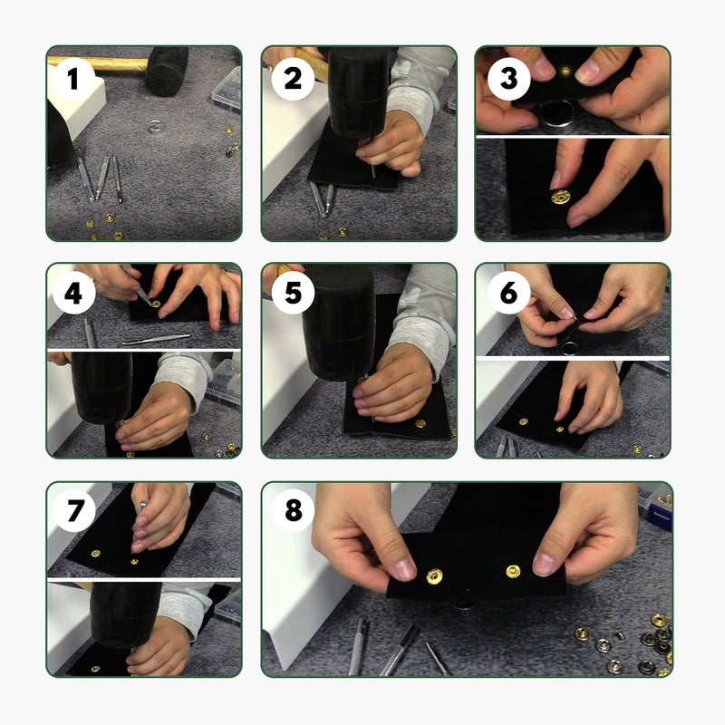 Mandala Crafts Metal Snap Button Kit - Snap on Buttons & Snap Fastener Tool - Size 20 Metal Snaps Buttons Snap Closures Sewing Snaps for Clothing Leather Crafting - Image 3