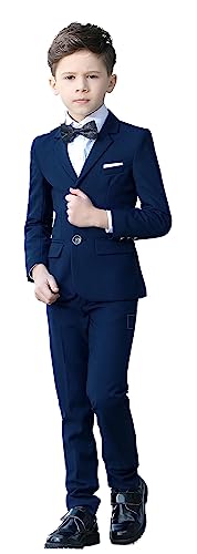 YuanLu Baby Boys Navy Blue Formal Suits Slim Fit Ring Bearer Outfit 3T Suit for Toddler Boys Kids Wedding Guest Tuxedo Suit - Image 1