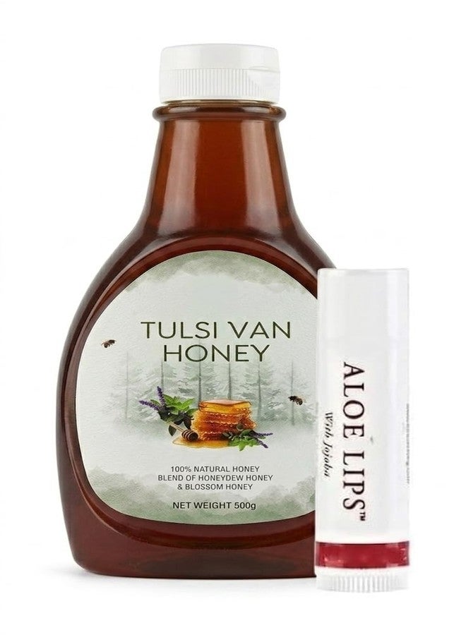 Tulsi Van Honey (500g) & Aloe Lips Balm with Jojoba Combo Pack – 100% Natural Forest Honey & Hydrating Lip Care Duo