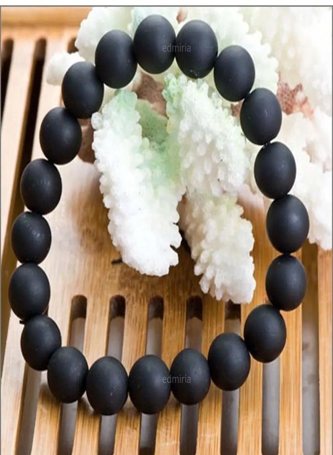 EDMIRIA سوار EDMIRIA Shaligram Shila / سوار أصلي نادر من حجر ساليجرام من نهر غانداكي في نيبال، مقاس 8 مم، لفوائد صحية وجذب الثروة وأغراض روحية (النمط 1) - Image 4
