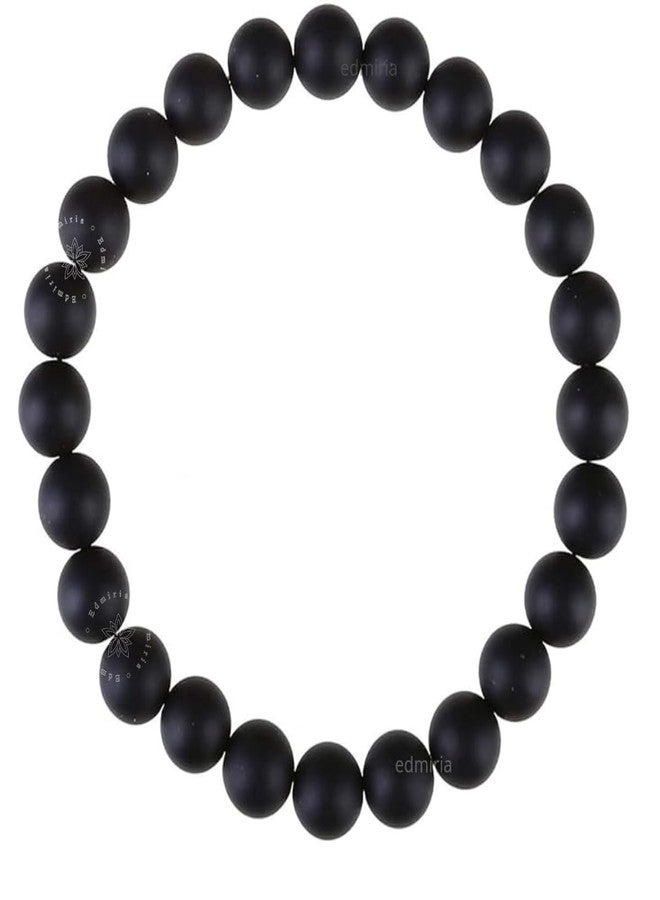 EDMIRIA سوار EDMIRIA Shaligram Shila / سوار أصلي نادر من حجر ساليجرام من نهر غانداكي في نيبال، مقاس 8 مم، لفوائد صحية وجذب الثروة وأغراض روحية (النمط 1) - Image 1