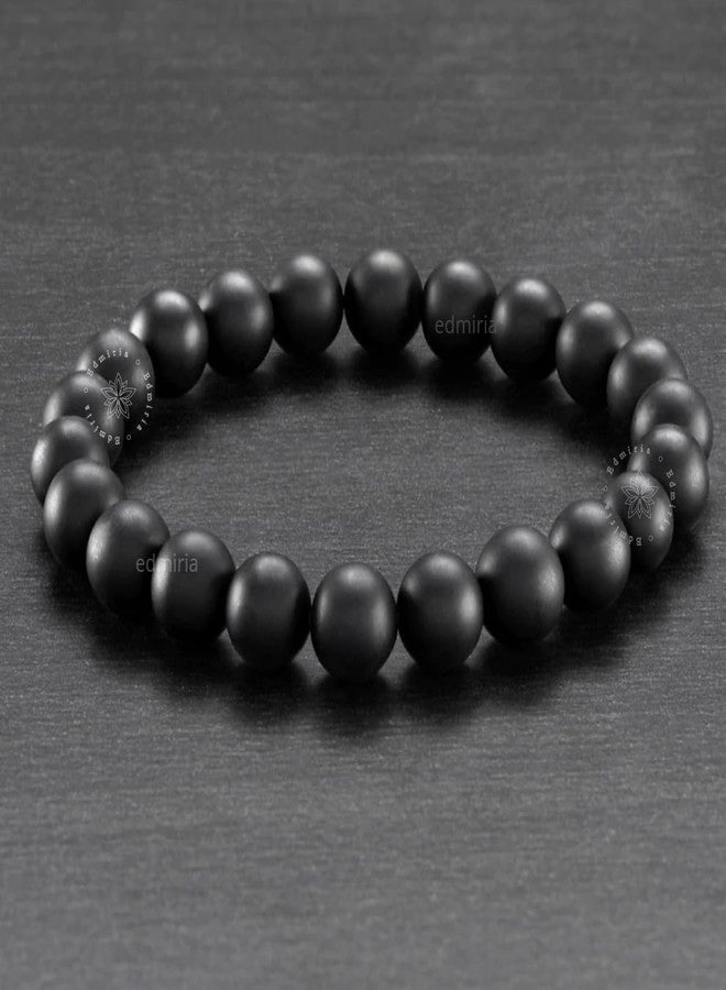 EDMIRIA سوار EDMIRIA Shaligram Shila / سوار أصلي نادر من حجر ساليجرام من نهر غانداكي في نيبال، مقاس 8 مم، لفوائد صحية وجذب الثروة وأغراض روحية (النمط 1) - Image 3