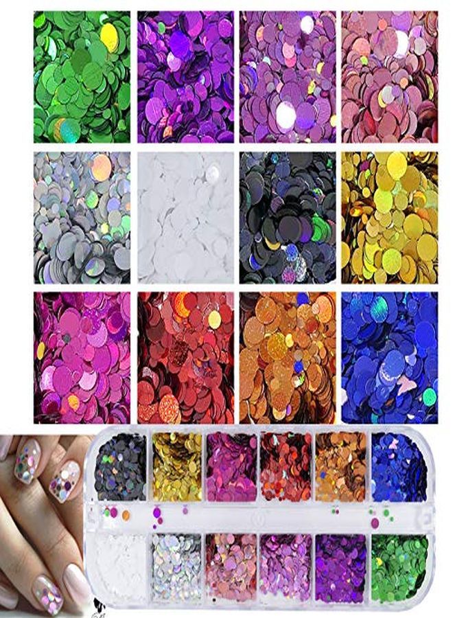 Addfavor Holographic Nail Sequins Shapes Mixed Iridescent Nail Glitter Flakes Butterfly Hearts Star Diy Design Manicure Decorations Sets For Nail Art/Craft/Makeup (Style A)  - Image 3