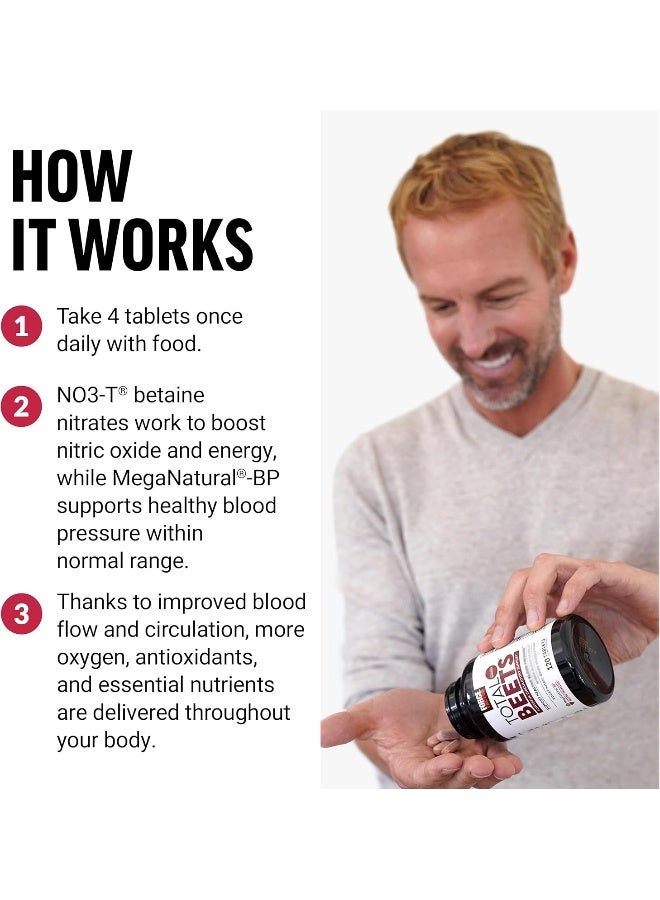 Force Factor مكمل دعم ضغط الدم توتال بيتس مع النترات ومستخلص بذور العنب لتعزيز أكسيد النيتريك، والدورة الدموية، وصحة القلب، 120 حبة - Image 4