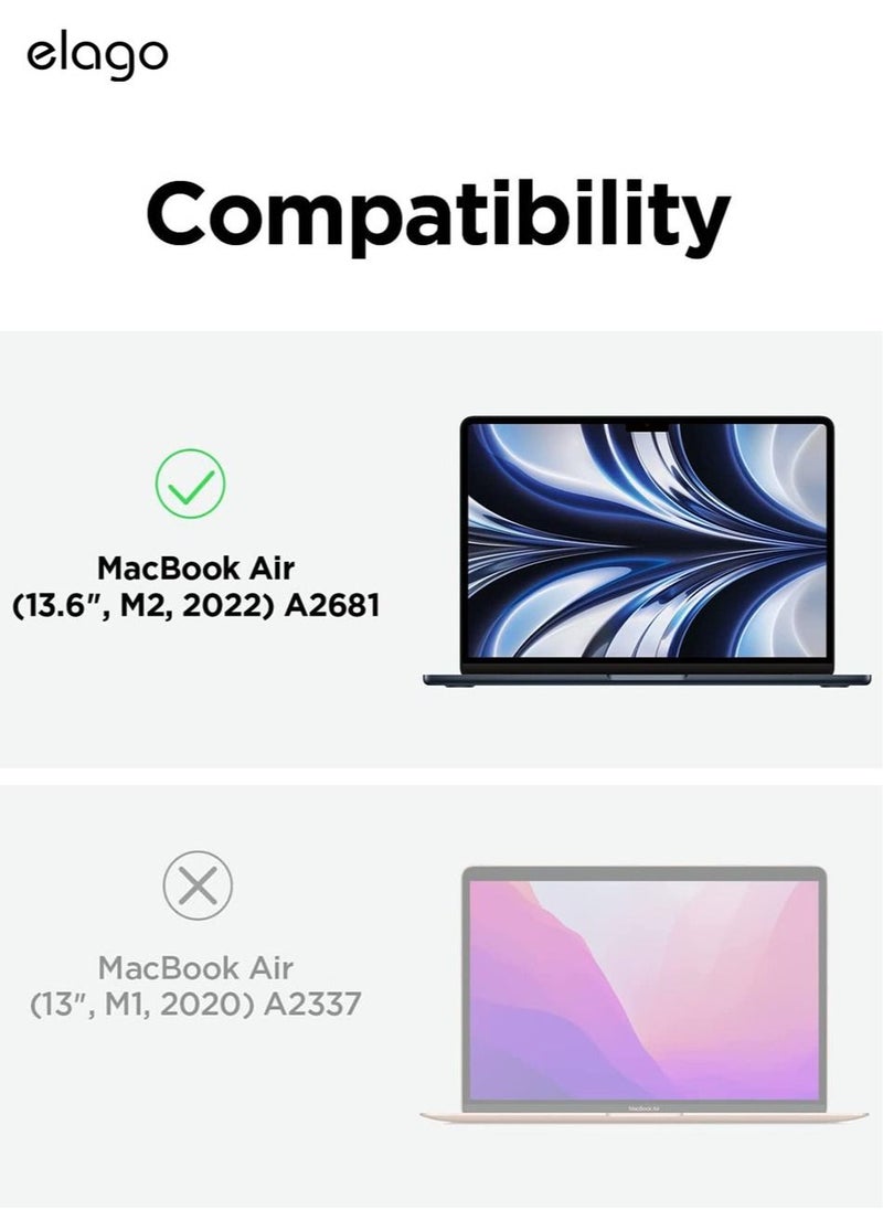 Elago - Slim Hard for MacBook Air 13 inch M4 A3240 (2025) / M3 A3113 (2024) / M2 A2681 (2022) Case Cover Ultra Slim, Full Protection, Access to All Features – Dark Gray - Image 1