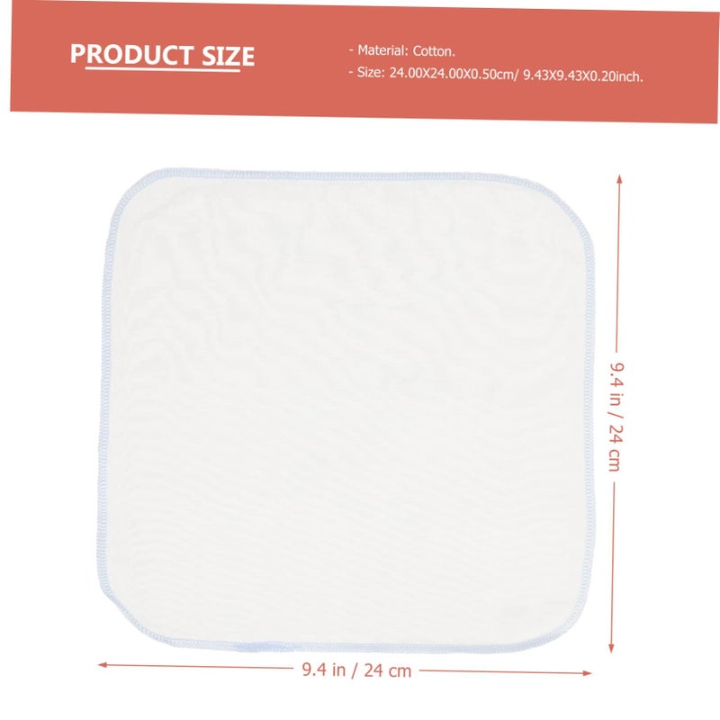 Milisten 10Pcs Blue Pure Cotton Gauze Handkerchiefs Soft Washcloths Absorbent Facial Towels - Image 2