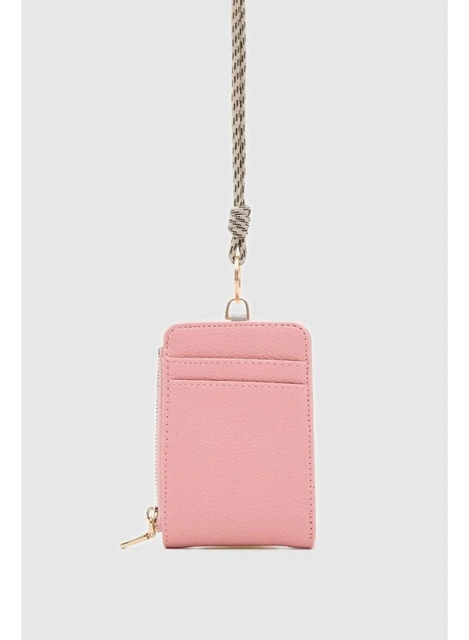 Shule Bags Pink Palm Neck Strap Women's Wallet.
