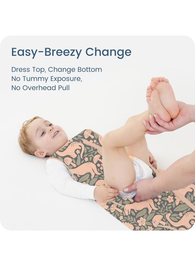TOTBASIC Toddler Sleep Sack 0.5 TOG, Wearable Blanket Baby Sleeping Bag 2t-4t with 2-way Safe Zipper, Ultra Soft All Season Sleepsacks, Chalky Mushroom Dinosaurs, 2 Pack - Image 4