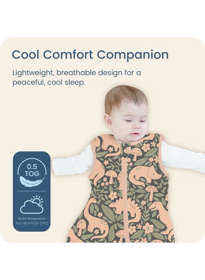 TOTBASIC Toddler Sleep Sack 0.5 TOG, Wearable Blanket Baby Sleeping Bag 2t-4t with 2-way Safe Zipper, Ultra Soft All Season Sleepsacks, Chalky Mushroom Dinosaurs, 2 Pack - Image 2