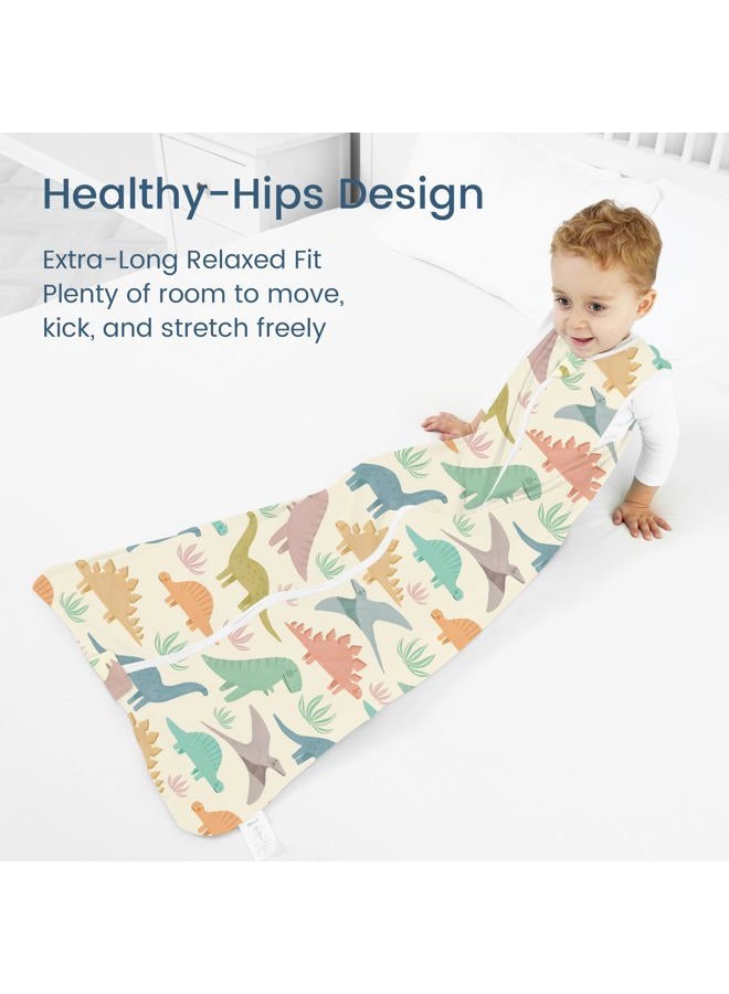 TOTBASIC Toddler Sleep Sack 0.5 TOG, Wearable Blanket Baby Sleeping Bag 2t-4t with 2-way Safe Zipper, Ultra Soft All Season Sleepsacks, Chalky Mushroom Dinosaurs, 2 Pack - Image 3