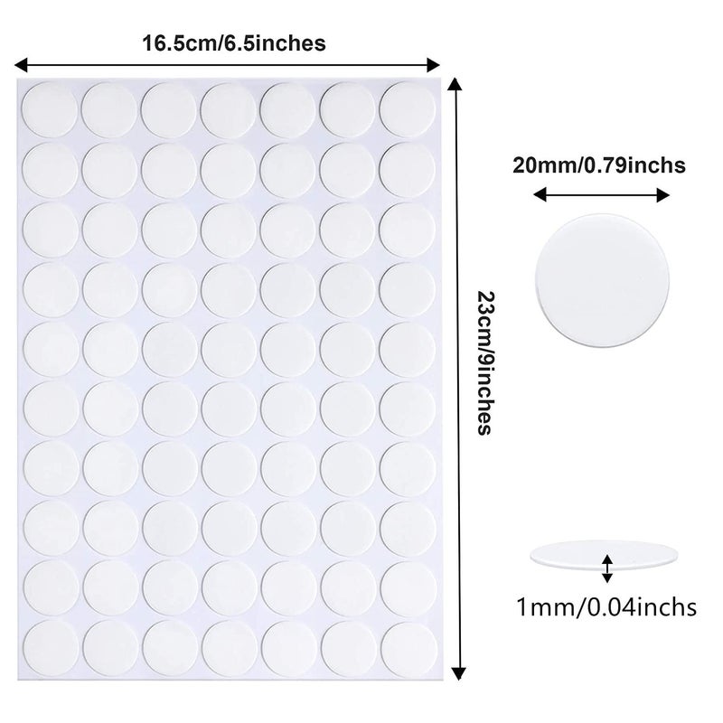 JCZD 280 Pcs Double Sided Sticky Dot Stickers Removable Round Putty Clear Sticky Tack No Trace Sticky Putty Waterproof Small Stickers for Festival Decoration (Transparent, 20 mm) - Image 2