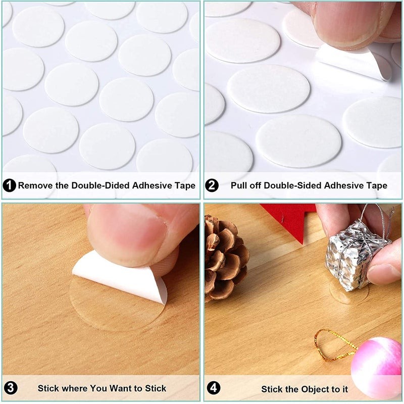 JCZD 280 Pcs Double Sided Sticky Dot Stickers Removable Round Putty Clear Sticky Tack No Trace Sticky Putty Waterproof Small Stickers for Festival Decoration (Transparent, 20 mm) - Image 5