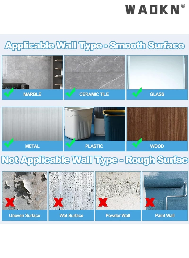 WAOKN 10 Pcs Adjustable Rod Bracket, Self-Adhesive Curtain Hook No Drill Fixing Rod Holder Bracket Drapery Hook Curtain Pole Towel ABS Wall Bracket Hook for Home Bathroom Living Room Hotel Use (Clear) - Image 4