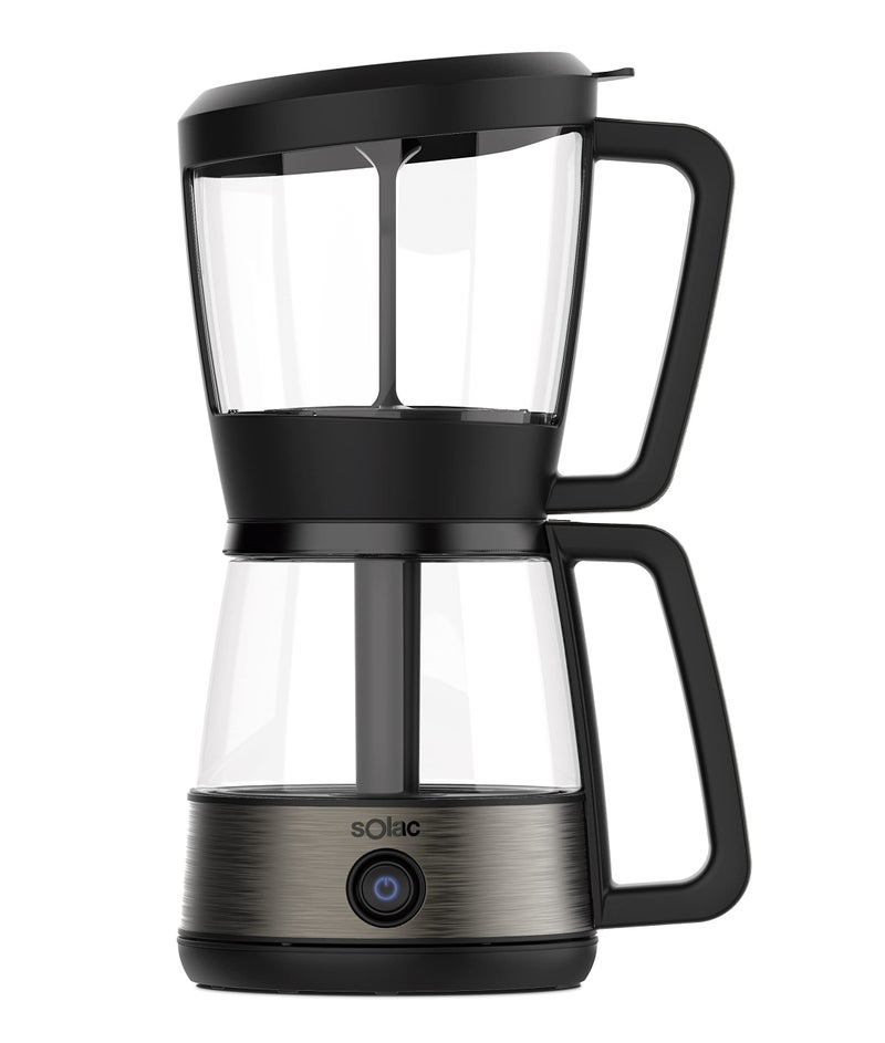Solac Solac SIPHON BREWER 3in1 Vacuum Coffee Maker Tea Brewer  Water Boiler Brushed Stainless Steel and Black 30 oz 