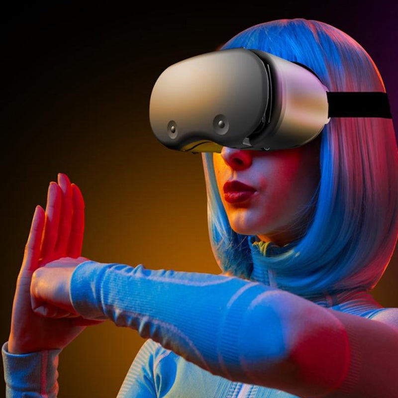 نظارات الواقع الافتراضي VR مع عدسات مضادة للأزرار ثلاثية الأبعاد لحماية العين، قابلة للتعديل 58-75 مم، نظارات الواقع الافتراضي للأجهزة المحمولة من أنظمة أندرويد وآي أو أس بحجم شاشة من 5 إلى 7 بوصة - Image 5