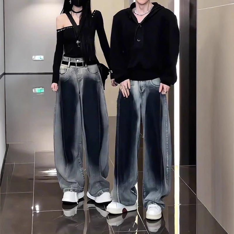 Unisex Classic Denim Jeans Loose Fit Daily Outdoor Wear - Image 2