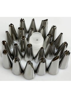 SARVANGAH SARVANGAH 24 PCs Cake Decorating Nozzle with Icing Piping Bag Frosting Icing Piping Bag Tips with Steel Nozzles Reusable Washable 24 Pcs  - Image 4
