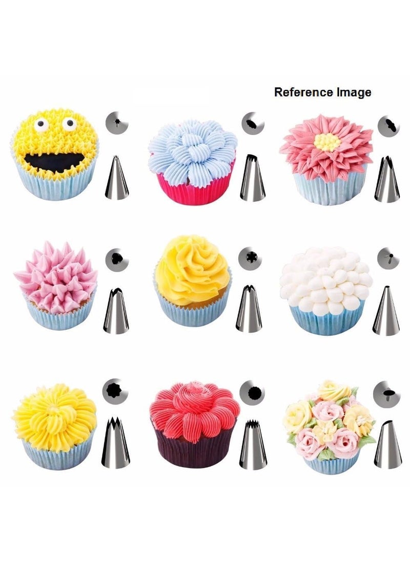 SARVANGAH SARVANGAH 24 PCs Cake Decorating Nozzle with Icing Piping Bag Frosting Icing Piping Bag Tips with Steel Nozzles Reusable Washable 24 Pcs  - Image 2