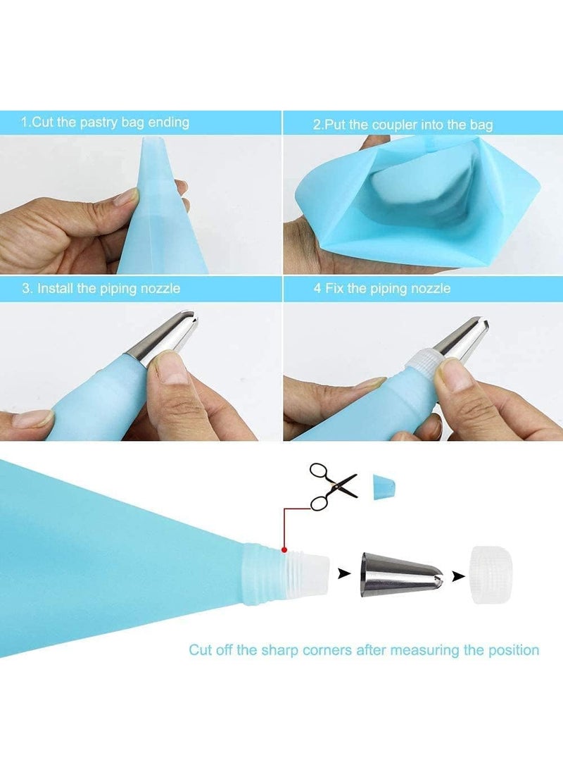SARVANGAH SARVANGAH 24 PCs Cake Decorating Nozzle with Icing Piping Bag Frosting Icing Piping Bag Tips with Steel Nozzles Reusable Washable 24 Pcs  - Image 3