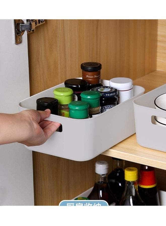 JOMILA Small Storage Bin, Durable Storage Basket Cabinet Organizer, Pack of 8 (Grey) - Image 4