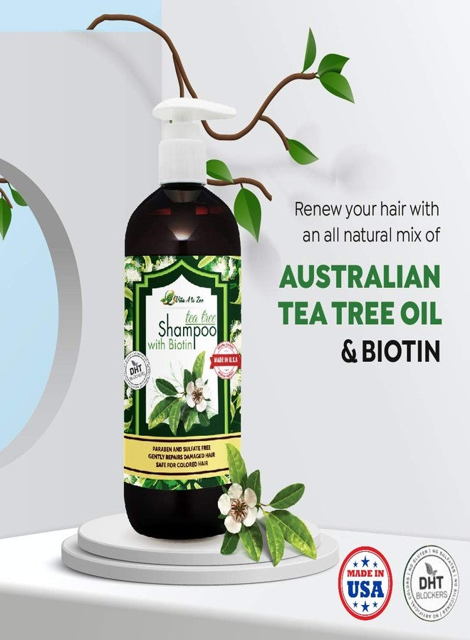 Vita A to Zee Tea Tree Oil Shampoo with Biotin (16.9 Fl Oz) | Professional Formula for Dandruff, Itchy and Dry Scalp | Moisturizing, Damaged Hair & Anti Hair Loss with DHT Blockers for Men and Women - Image 5