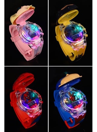 Children's Cartoon Luminous Music Watch Marvel Spiderman Boy Girl With LCD Display Flashing Light Electronic Toy Watch - view 4
