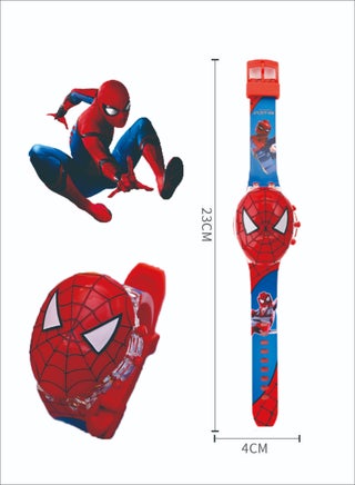 Children's Cartoon Luminous Music Watch Marvel Spiderman Boy Girl With LCD Display Flashing Light Electronic Toy Watch - view 5