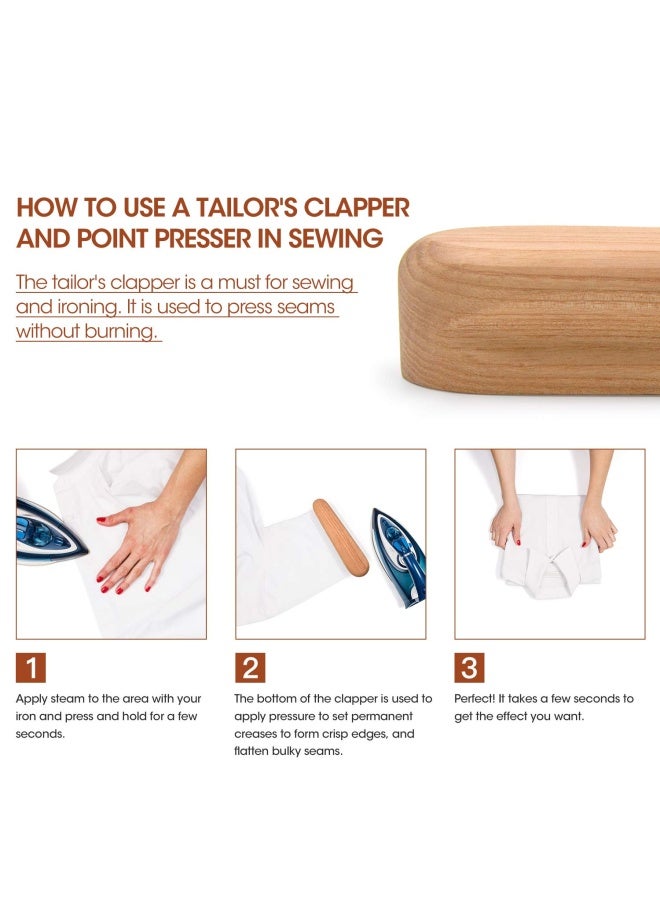 Mardili Hard Wood Tailors Clapper for Steam Iron to Set a steam - Image 3