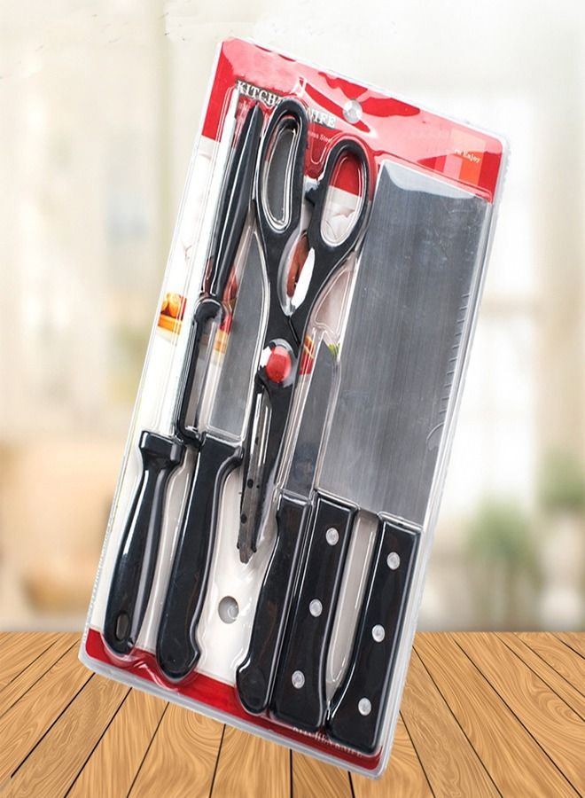 fashionhome 6-Piece Stainless Steel Professional Chef Knives Set - Image 1