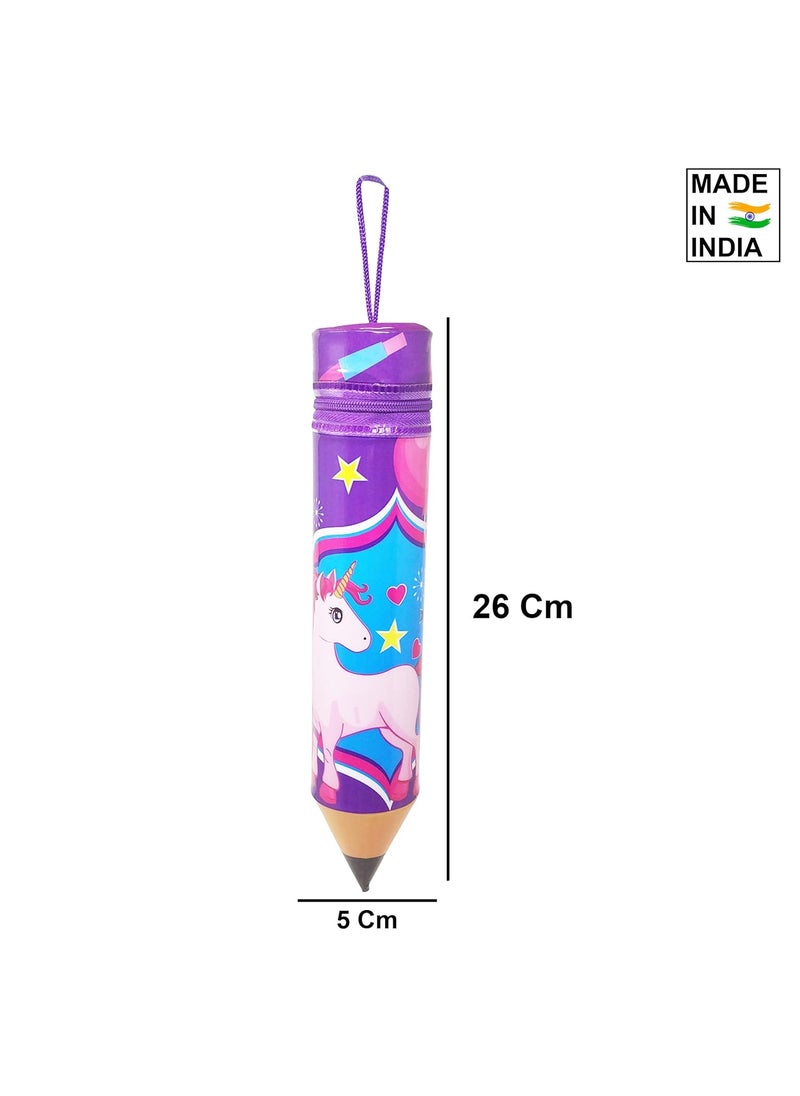 Parteet PARTEET Combo Pack of 1 Pencil Shape Pencil Pouch with 2 Pencils 1 Scale1 Shapener 1 Glue and 1 Eraser for Kids Pack of 5 Items  - Image 5