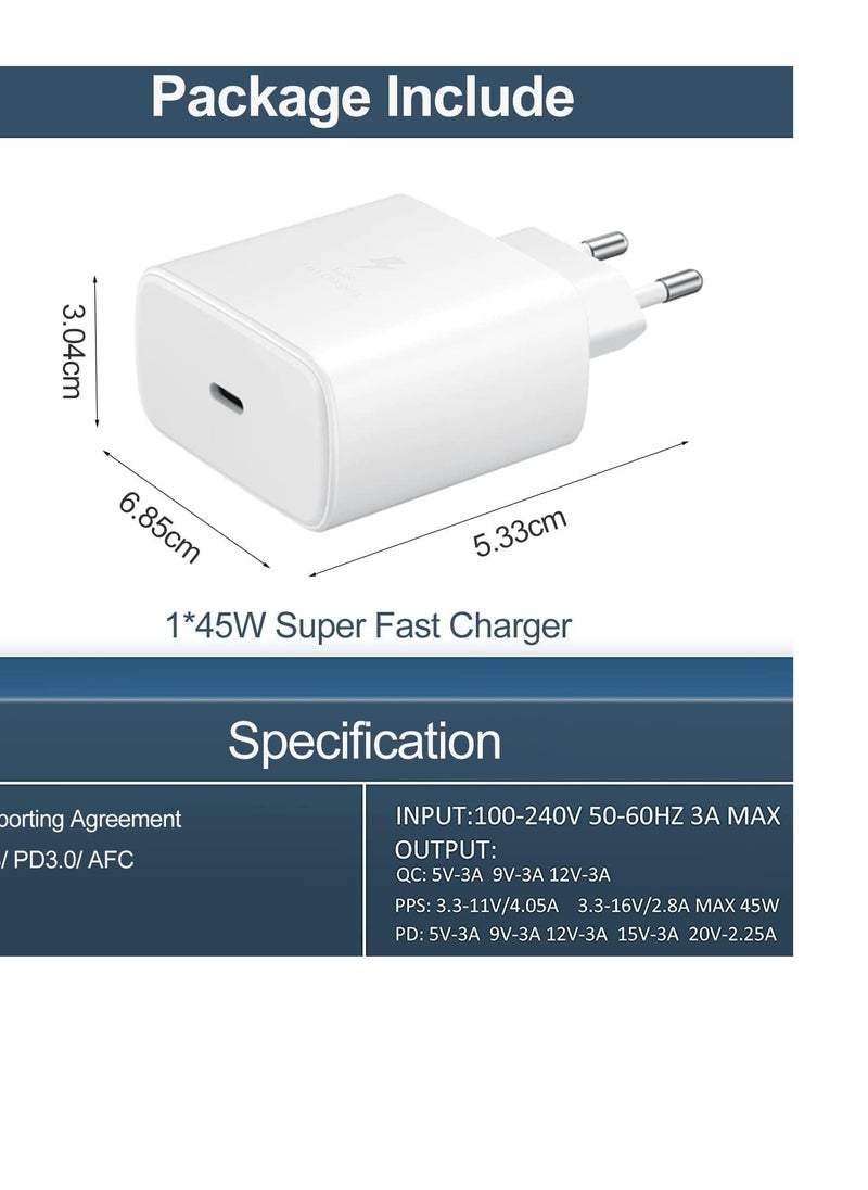 Generic - 45W Fast Charger Type-C for samsung Galaxy Note S21 S23 10 Ultra S10 S9 Plus S22 S22 Ultra Galaxy S24,Galaxy S24 Ultra,Galaxy M5,Galaxy F5 شاحن اصلي بيعلم علميتن وسوبر سوبر فاست - Image 1