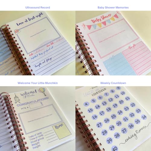 Bop Canvases Pregnancy Journal for Pregnant Women – 40-Week Bump Tracker & Memory Book with Stickers | Guided Pregnancy Planner with Prompts, Milestone Pages & Hardcover Keepsake | Gift for Expecting Moms, mothers day gift (Awaiting your arrival) - Image 5