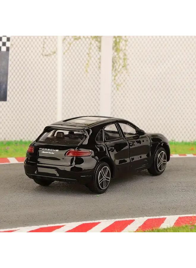 Black Burago 1 43 Scale Porsche Macan Diecast Model Opening Hood Alloy Car - Image 4
