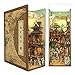 Tonecheer DIY Book Nook Kit for Adults Wooden 3D Puzzle Bookend Bookshelf Insert Decor Chinese Booknook Miniature House Kit with Dust Cover and Body Motion Sensor LED Song Dynasty Culture - Image 2