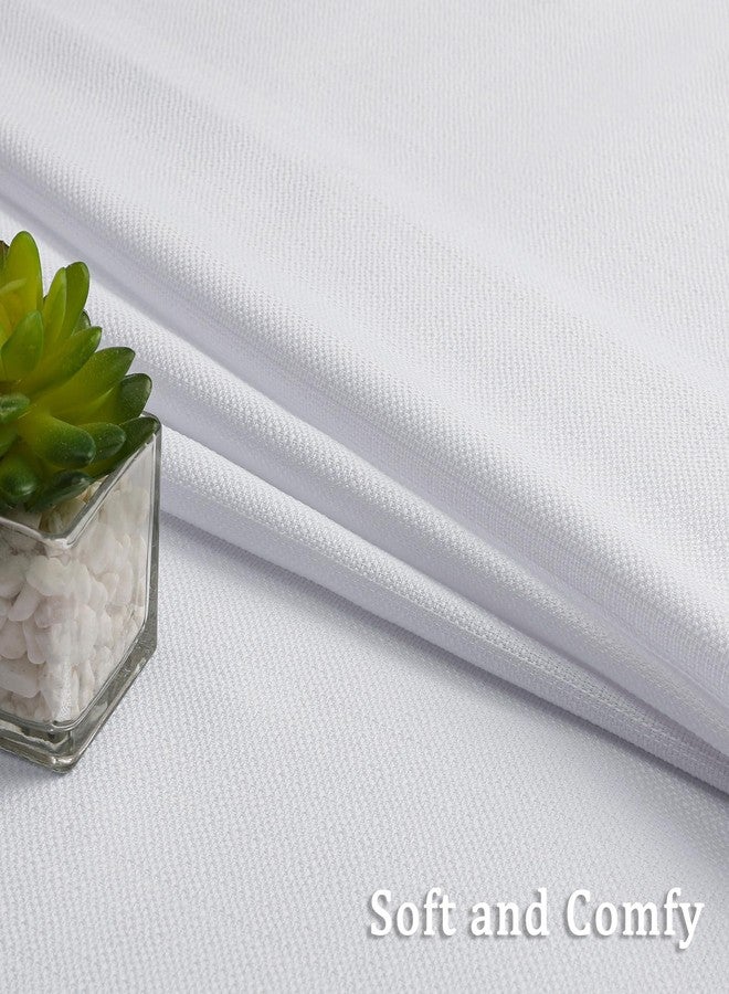 Lecloud Bessie White Kitchen Curtains 36 Inch Length 2 Panels Set, Faux Linen Textured Tier Curtains Short, Light-filtering Small Cafe Curtain Window Treatments for Basement Bathroom, Each 30 W x 36 L - Image 3
