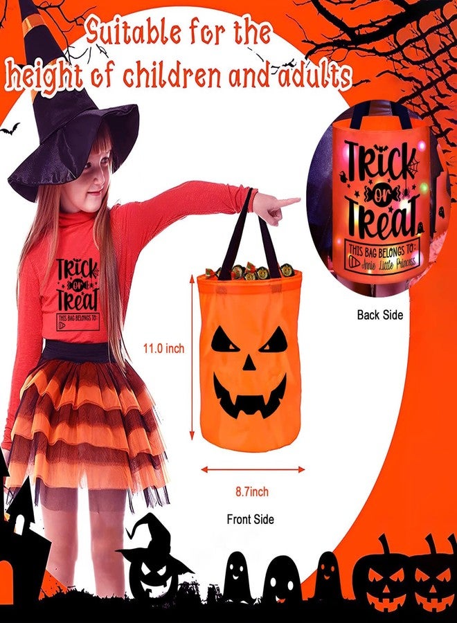 MONNCHA Halloween Trick or Treat Bags Candy Bucket Basket Decoration, Light Up Ghost Sweet Bags Multipurpose Reusable Goody Buckets for 2025 Halloween Party Decor Supplies Favors Gifts 1 Pack - Image 2