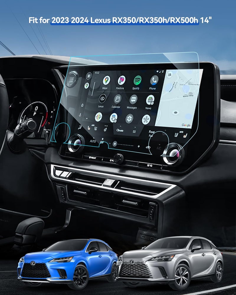 LANTU RX 350 Screen Protector for 2023 2024 2025 2026 Lexus RX350 & TX350 Accessories 14" Tempered Glass GPS Navigation Touchscreen Protector for RX 350/350h/500h & 2024 2025 2026 TX 350/500h HD Clear - Image 2