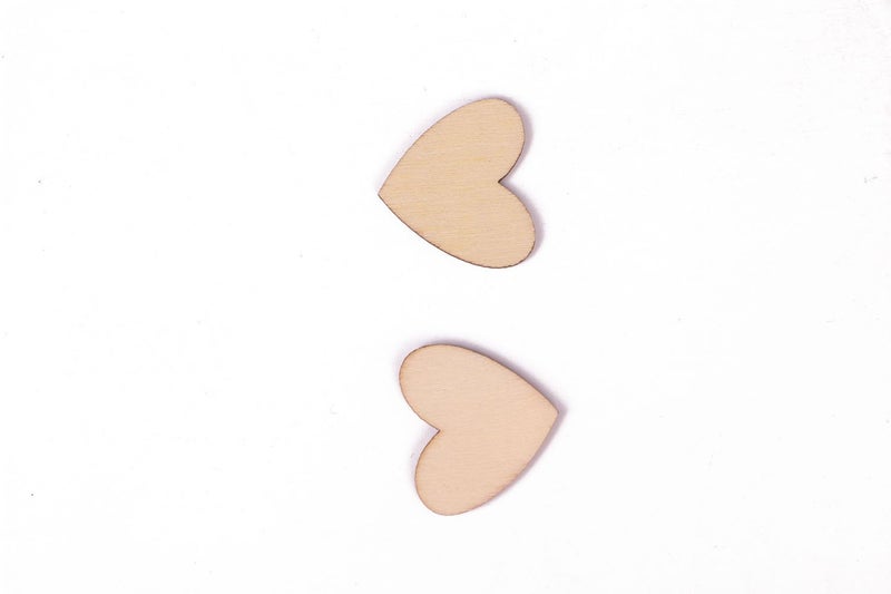 Shapenty Unfinished Blank Wooden Heart Shaped Slices Discs DIY Craft Pieces for Wedding Ornaments Christmas Party Embellishment, Pack of 100 - Image 3